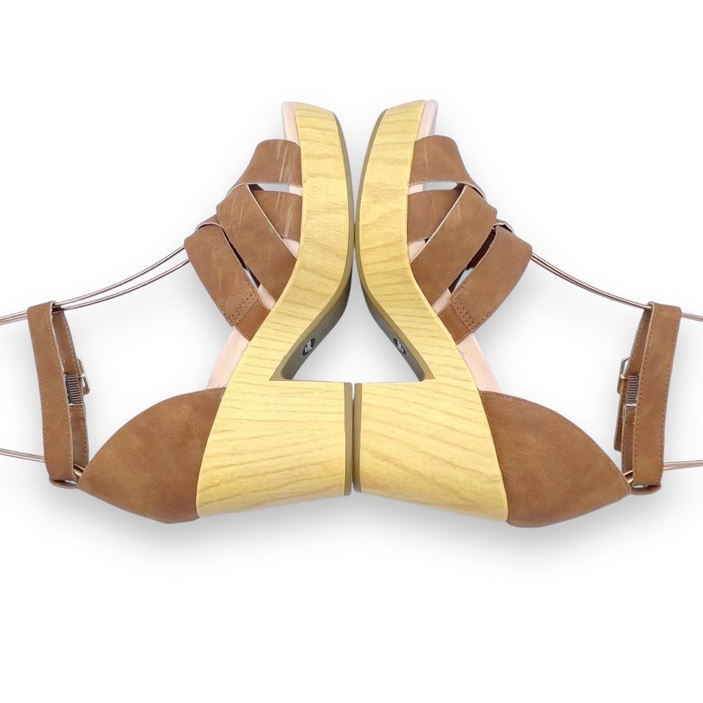 Dr. Scholl’s Blissful Platform Clog Sandal Brown Faux Leather Women's Size 8.5 - Picture 12 of 16